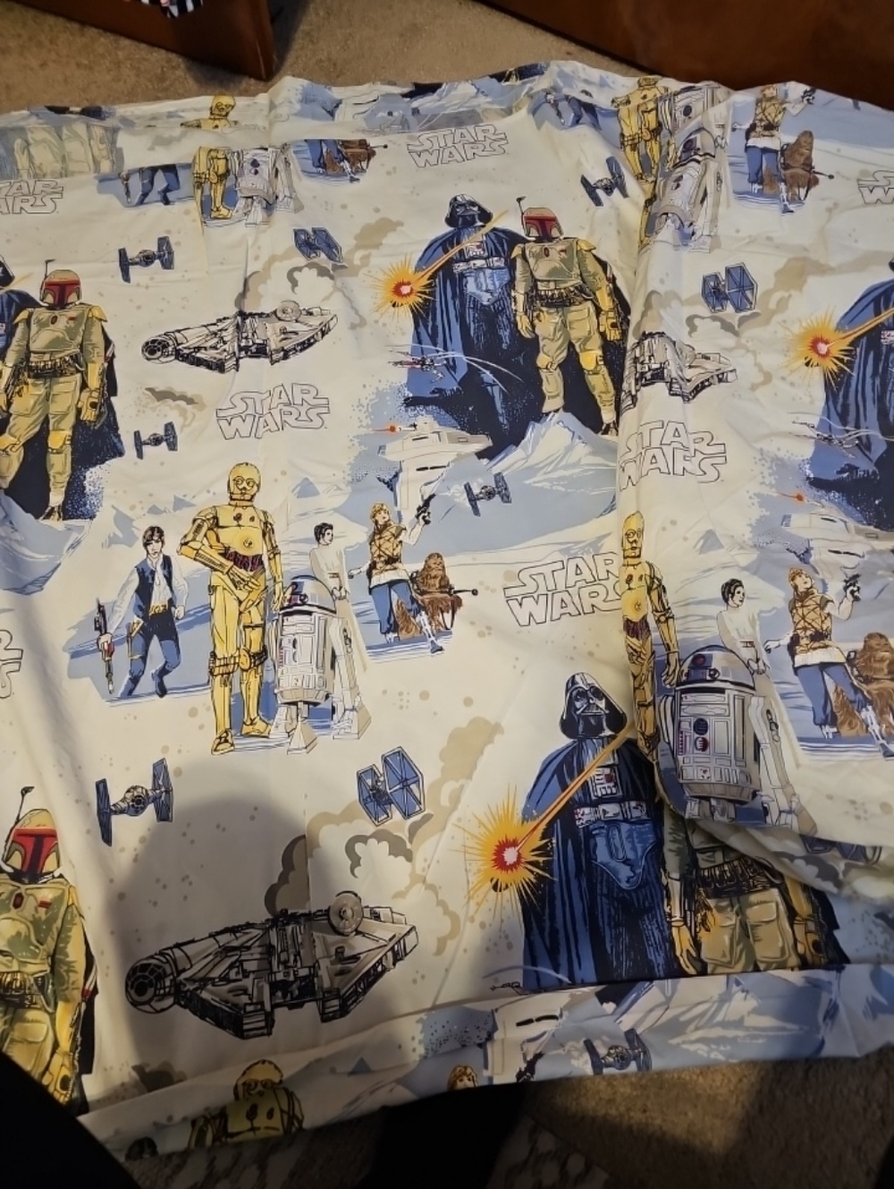 Pottery Barn Kids Star Wars Empire Strikes Back SINGLE FITTED & FLAT SHEET SET